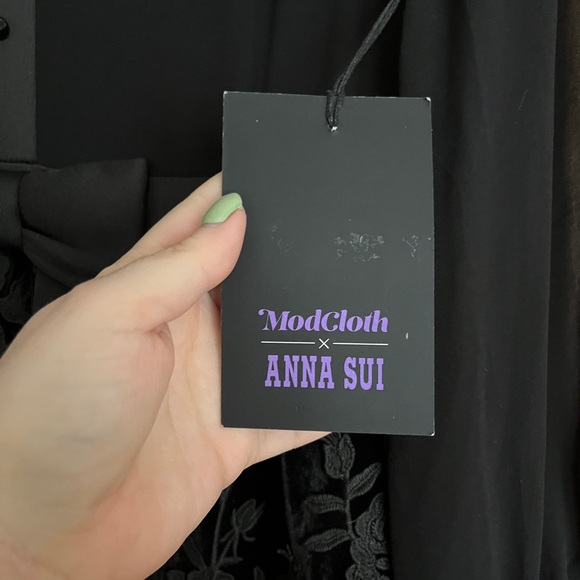 🖤 Dark Romance: NWT ModCloth x Anna Sui Velvet Dress – Size 12 - Picture 4 of 4